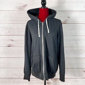 Reigning Champ Mens Hoodie Sz L Black Full Zip Sweatshirt Cotton Activewear